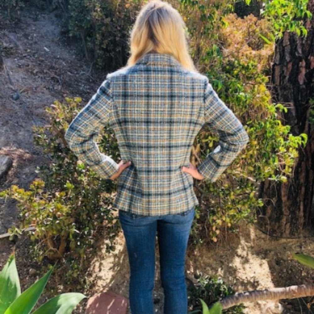 Pendleton Plaid Wool Blazer, Jacket, Size 16 - image 3